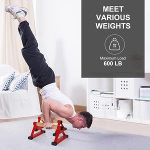 Barras de Madera para Flexiones, Barras Antideslizantes para Calistenia, Madera Sólida con Soporte Metálico Resistente, Soportan 500 Libras - Product Image 2