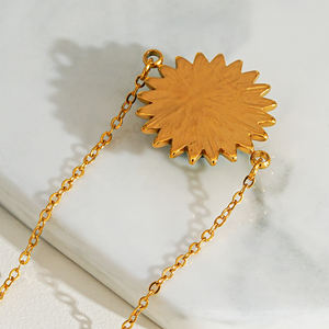 Hot 18K Plaqué Or Rétro Mode Ronde Turquoise Soleil Pendentif Bracelet <span class=keywords><strong>Bijoux</strong></span> pour Femmes - Product Image 3