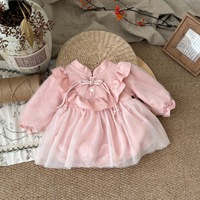Robes bouffantes de style chinois à manches longues pour enfants, robes de bal mignonnes pour enfants, robes pour bébés filles