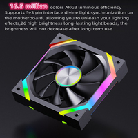 Ventilateur de boîtier PC ARGB 120 mm avec contrôle PWM pour refroidisseur d'ordinateur de jeu, ventilateur de refroidissement de boîtier avec éclairage Aura Sync