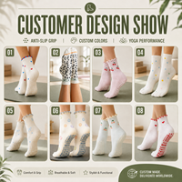 Chaussettes de yoga antidérapantes professionnelles pour femmes, chaussettes de sport en coton tricoté personnalisées pour le Pilates, style sportif, chaussettes à grip pour le printemps