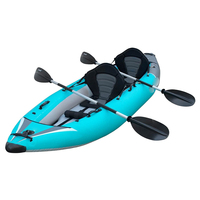 Nouveau Kayak Gonflable en PVC 2022 pour 2 Personnes, Pliable avec Coque en LLDPE, Pagaies et Pompe pour Lacs et Rivières