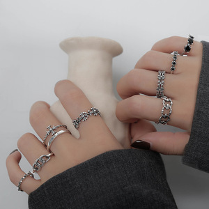 Thai <b>Silver</b> <b>Ring</b> For Women Flower Geometric Design Fashion Jewelry Gift Trendy Retro Style - Product Image 1