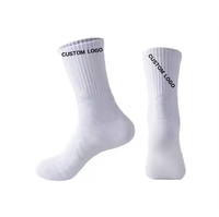 Chaussettes blanches personnalisées en coton respirant avec impression de lettres, logo brodé universel pour hommes, chaussettes de sport décontractées à compression pour la course à pied