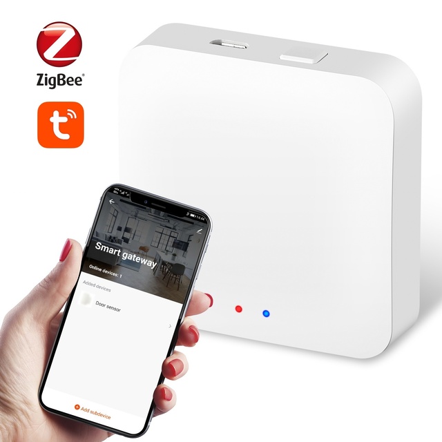 Mini Tuya Multi-Mode IoT Gateway WiFi Zigbee 3.0 BLE Wireless Smart Home Hub Bridge Support Alexa Google Home