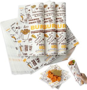 China Wholesale Take Out Burger Sandwich <b>Wrapping</b> <b>Paper</b> Fried Fast Food Pe Coated Waterproof Greaseproof Wrap <b>Paper</b> Customized - Product Image 1