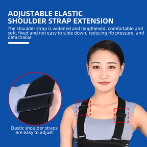 <span class=keywords><strong>Ceinture</strong></span> de soutien des côtes réglable avec bretelles, enveloppe de compression <span class=keywords><strong>thoracique</strong></span> respirante pour côtes cassées, récupération post-opératoire, noir - Product Image 5