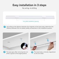 Lampe LED rechargeable à détecteur de mouvement pour armoire, 40 cm, 3 températures de couleur, design européen mural argenté, pour salon