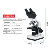 Binocular Biological Microscope Students LED Light IP54 Rated New Curriculum Standards Teaching Experiments Microscopic