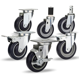 5-Zoll-Einkaufswagen-PU-Lenkrollen mit Bremse, Universal-Staubabdeckung, mittelschwere Möbelrollen - Product Image 1