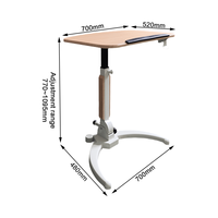 Nouveautés Table élévatrice pneumatique à colonne unique ergonomique à ressort à gaz avec roulettes pour canapé paresseux, table de chevet, bureaux d'ordinateur