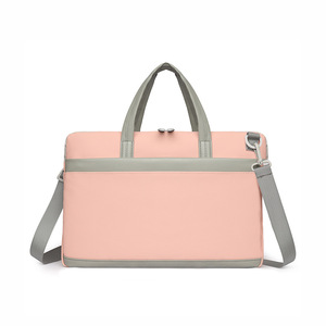 Sac pour ordinateur portable de grande capacité, design minimaliste et élégant, doublure en polaire épaisse pour une protection antichoc, conception avec poche arrière pour trolley - Product Image 2