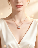 Collier pendentif en diamant de laboratoire taille radiant certifié IGI 1 carat, or massif 18 carats, sertissage horizontal, solitaire, bijoux fins personnalisés