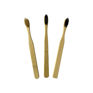 Brosse à Dents Écologique en Bambou Naturel pour Soin Buccal avec Poils en Nylon - Product Image 1