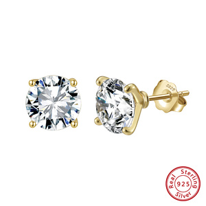 Moissanite <strong>Stud</strong> 925 Sterling <strong>Silver</strong> Luxury Classic Minimalist Moissanite Earring Four-Prong <strong>Stud</strong> Earrings Certified Unisex Gifts - Product Image 5