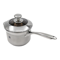Casserole multifonctionnelle en acier inoxydable Golden Key de 20 cm, cuiseur à œufs, friteuse, marmite à soupe, couvercle en verre, poignée courte, personnalisable
