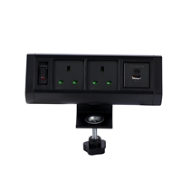 Prise de courant mobile pour bureau avec port de charge USB, multiprise à clipser sur le bord du bureau