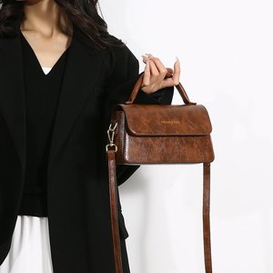 Sacs à main personnalisés pour femmes Petit sac carré populaire et durable de conception simple Sac à bandoulière à texture vintage pour femmes - Product Image 4