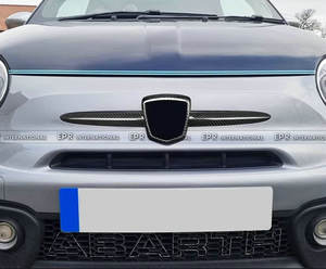 Pour Fiat Abarth 500 595 695 Type B, garniture d'emblème avant en carbone sec, pose directe. - Product Image 2