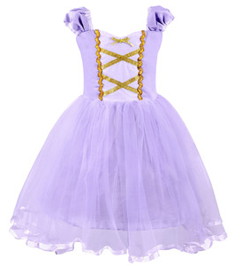 Costume di Halloween per bambini festa di compleanno per bambini fantasioso vestito Sofia per ragazze vestito da principessa Rapunzel con 6 pezzi accessori - Product Image 4