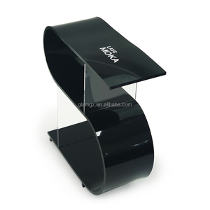 תיק מגזין <span class=keywords><strong>plexiglass</strong></span> לעמוד סלון שחור עומד שולחן צד ים בצורת ארון אחסון תצוגה מדף ספרים אקריליק - Product Image 2