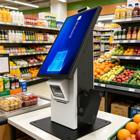 Kiosco de Pago de Autoservicio Todo en Uno con Pantalla Táctil de 21.5 Pulgadas, Terminal de Venta Minorista con Escáner de Código QR, Impresora Térmica y Reconocimiento Facial