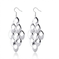 Anting Perak Sterling EZ28 925 Model Daun, Anting Perak Sterling untuk Wanita, Anting Perak Polos Grosir