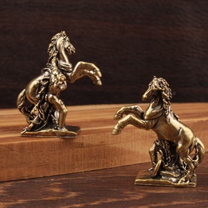 Figura de latón para entrenamiento de caballos, 2 uds., estilo tradicional chino, adorno de escritorio, decoración artesanal - Product Image 2