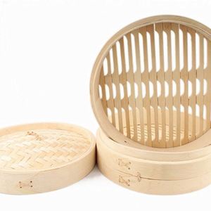 Runder Mini-Dampfgarer aus Bambus, Bambus-Dampfgarer für Asiatische Gerichte, Dampfgarer für Partys, Mini Einweg-Dampfkorb - Product Image 5