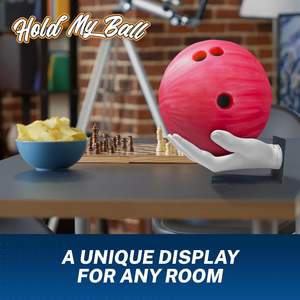 Soporte para Bola de Bolos Hold My Ball, Duradero, Antideslizante, Diseño Elegante Tallado a Mano, Plástico Blanco, Madera, No Requiere Ensamblaje - Product Image 6