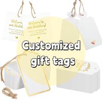 Étiquettes cadeaux personnalisées en feuille d'or métallique, étiquettes vierges inscriptibles pour baby shower, anniversaire, mariage, cadeaux, étiquetage, projet de bricolage