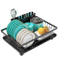 Étagère de rangement pour vaisselle de cuisine, double niveau, multifonctionnelle, en acier au carbone durable, moderne, peu encombrante, non pliable