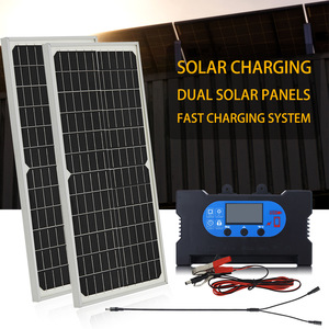 ชุดแผงโซลาร์เซลล์ 16W 32W แผงชาร์จพลังงานแสงอาทิตย์แบบโมโนคริสตัลไลน์สำหรับแบตเตอรี่รถยนต์พร้อมตัวควบคุมและสายเคเบิล - Product Image 3