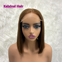 Perruque Bob droite en cheveux vierges alignés avec cuticules, double épaisseur, avec closure en dentelle 5x5, 100% cheveux humains, perruques Lace Front pour femmes noires