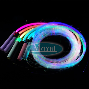 Fouet lumineux LED super lumineux à rotation 360° - Fouet de danse à fibres optiques rechargeable - Fouet à fibres optiques LED flexible de 6 pieds - Product Image 2