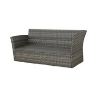 Ensemble de canapé d'angle moderne en rotin 9 places avec table foyer, ensemble de salle à manger modulaire en osier PE pour extérieur, idéal pour cour et jardin