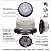SM817SC 48W CE Baliza de Seguridad Vial 16x3W SAE J845 E9 8 Patrones DC 12-48V IP66 Ámbar Púrpura Rojo Transparente Intermitente 2 Años de Garantía