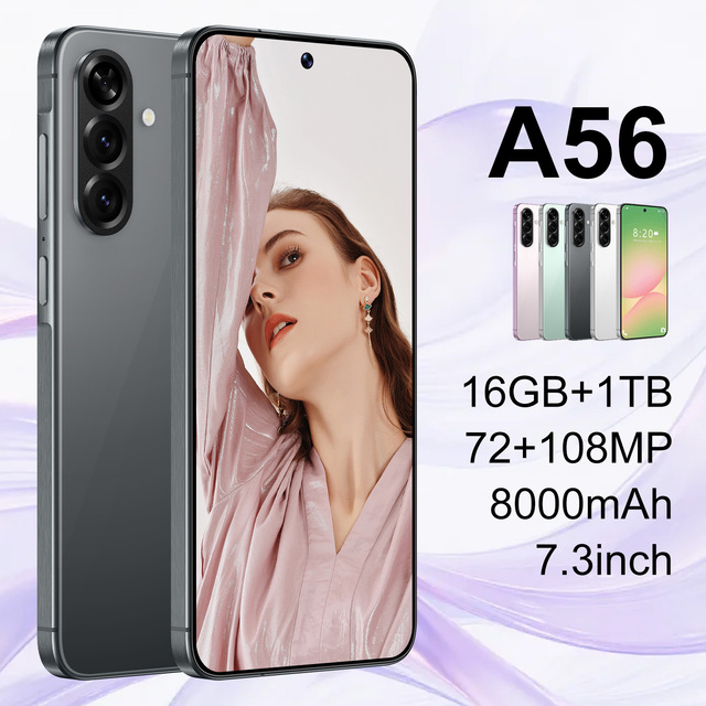 Global Version A56 Android Smartphone LTE 12 GB RAM 512 GB Storage 6.5-inch HD Screen Octa Core New OEM Factory Drop Shipping