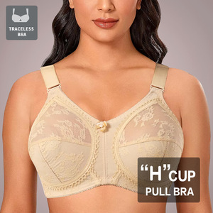 Soutien-gorge sans armatures <span class=keywords><strong>push</strong></span>-<span class=keywords><strong>up</strong></span> ultra fin à bonnets couvrants, sans rembourrage, en dentelle transparente, grande taille, lingerie féminine sexy de haute qualité, tailles US EU BCDEFG - Product Image 4