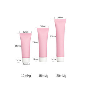 Tubo de Plástico Transparente Plano y Reciclable de 10ml, 15ml, 20ml, con Tapón de Rosca Negro, para Cosméticos y Lápiz Labial - Product Image 5