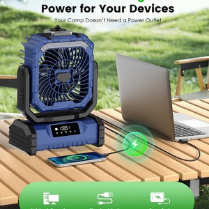 20000mah Portable Camping Fan Five Speed Type-C Charging Rechargeable Battery LED <b>Light</b> Spray Outdoor Plastic English Table - Product Image 3