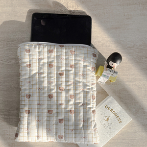 Pochette pour ordinateur portable en popeline de coton personnalisée et pochette de livre avec impression et taille florales personnalisées - Product Image 2