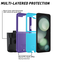 Untuk Samsung Galaxy Z Flip6 Z Flip 6 Dudukan Mobil Magnetik Penyangga Pelindung Kulit, Casing Ponsel Anti Guncangan