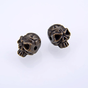 JS1694, модные ювелирные изделия, антикварные серебряные золотые бронзовые металлические бусины в виде черепа для изготовления ювелирных изделий - Product Image 3