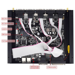 Mini PC de escritorio Industrial sin ventilador <span class=keywords><strong>ITX</strong></span> Core I5 8250U I7 8550U <span class=keywords><strong>DDR4</strong></span> compatible con tres pantallas puerto de impresión LPT colgante de pared AU US - Product Image 6
