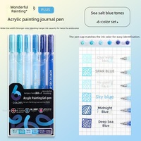 Ensemble de stylos surligneurs gel pour Bible, sans transfert, marqueurs de couleur pastel, sans acide, 6 couleurs, stylos acryliques pour journal, plastique, 1,0 mm