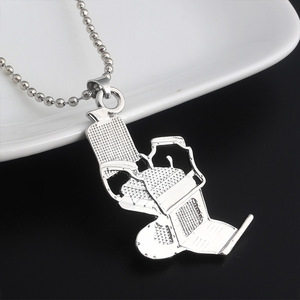 Collana con Ciondolo a Forma di Rasoio da Barbiere in Lega di Zinco Placcata <span class=keywords><strong>Oro</strong></span> e Argento con Catena di Perline - Gioielli Unisex Stile Hip Hop - Product Image 5