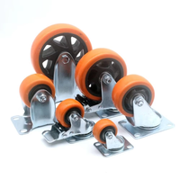 SucceBuy Roulettes de meubles en PVC de 2 à 6 pouces, lot de 4 roulettes pivotantes avec verrouillage de sécurité A/B, sans traces, pour chariot et établi