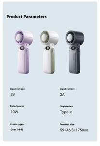 Mini ventilateur climatiseur portable rechargeable, ventilateur de refroidissement personnel à 200 vitesses - Product Image 5