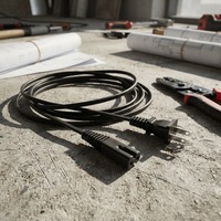 Stromkabel mit zwei flachen Leitern und Acht-förmigem Stecker, Adapterkabel aus reinem Kupfer, UL-konform, weißer Acht-förmiger Stecker